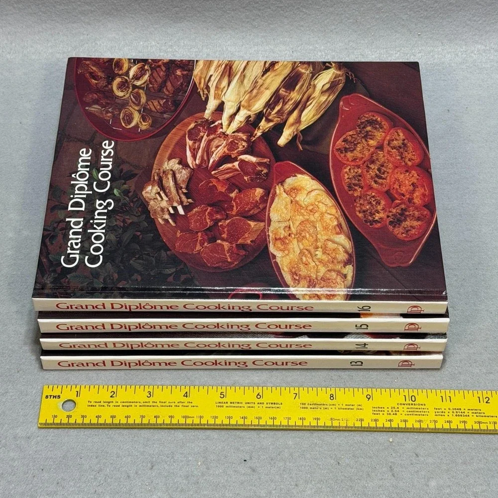 Vintage 1972 Grand Diplôme Cooking Course Vols 13-16 HC Cookbook Gourmet Recipes